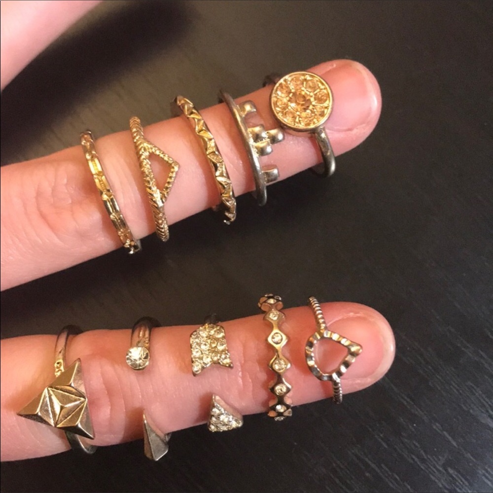 Pack of 23 gold rings, worn once